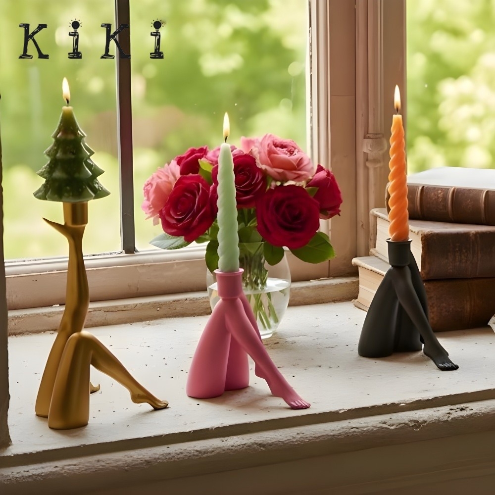 Kickra Sexy Legs Candle Holder - Modern Metal Base for Dining Table and Home Decor K2221