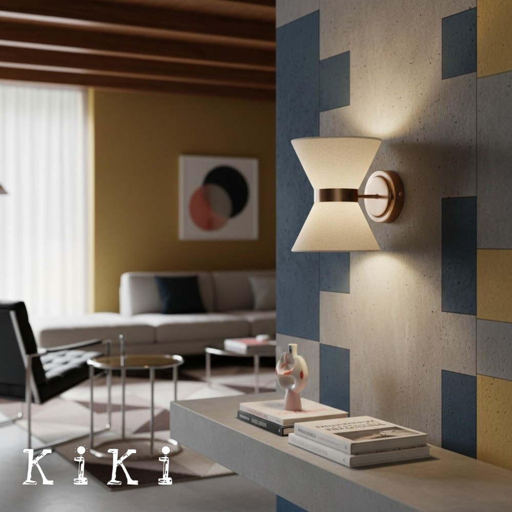 Ankora Textured Linen Shade Wall Sconce - Elegant Interior Lighting for Living Spaces K1688