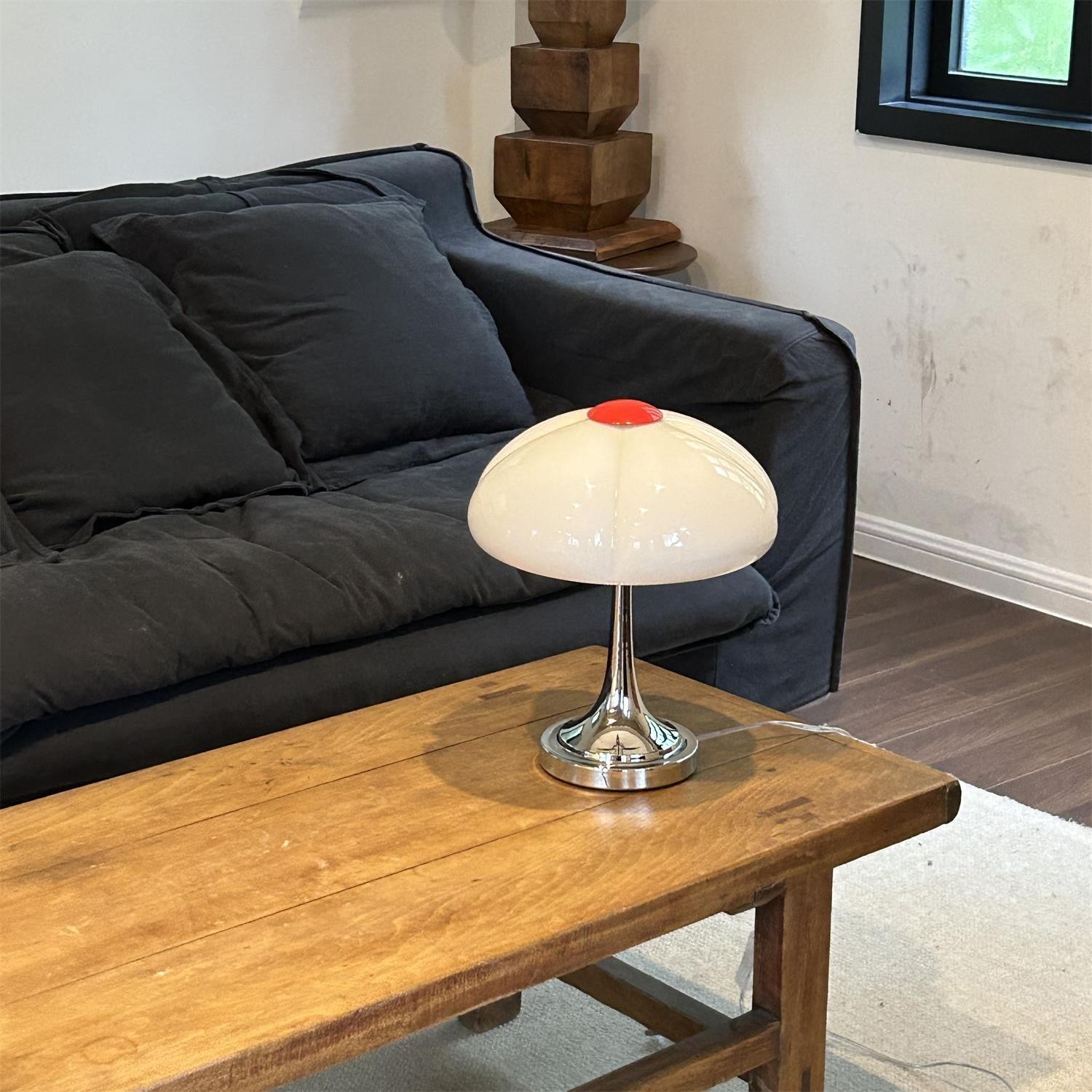 Cream Style Glass Mushroom Table Lamp K706