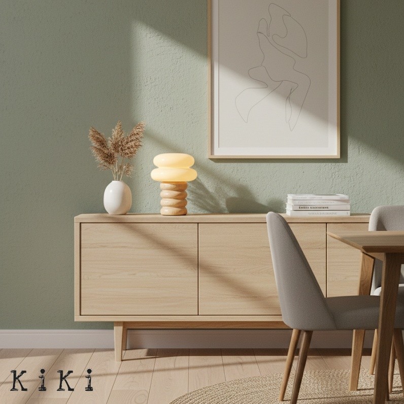 Auralume Elegant Modern Accent Table Lamp with Sculpted Design for Living Room and Bedroom K2131