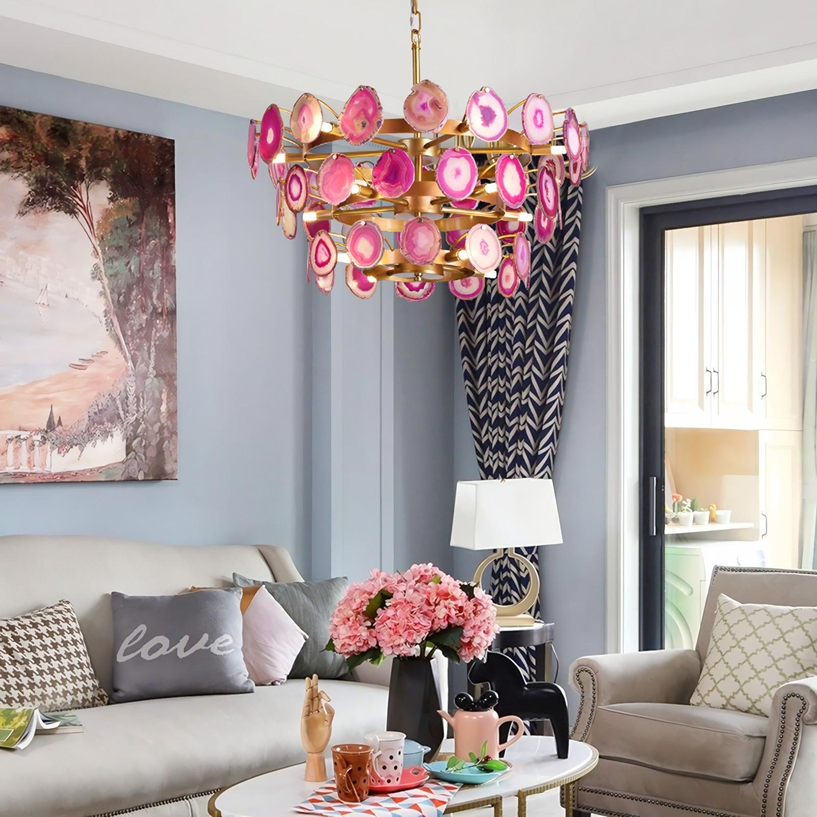 Slice Agate Chandelier/ Tower