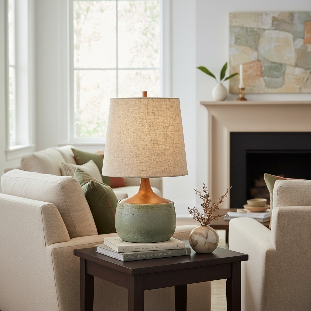 Avero Organic Textured Table Lamp - Decorative Clay Table Light for Interior Spaces K2062