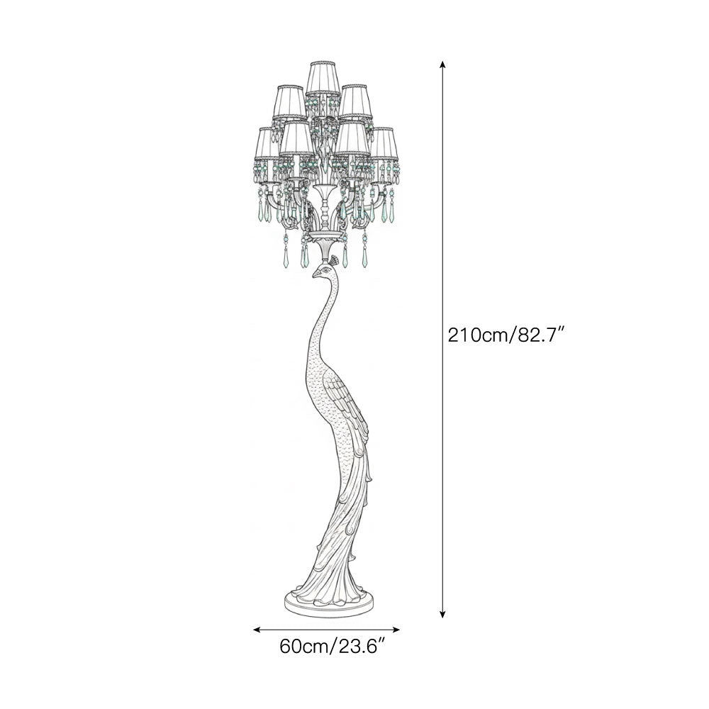 Perky Peacock Floor Lamp D761