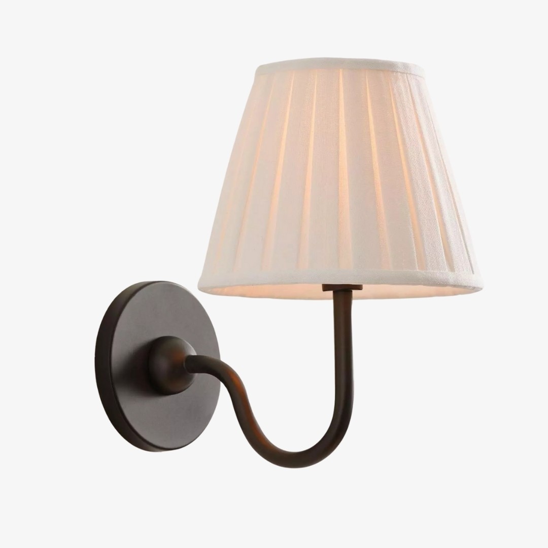 Luvora Pleated Fabric Shade Wall Sconce – Modern Classic Indoor Lighting K1306