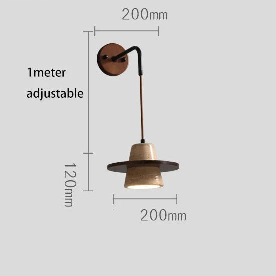 Travertine Medieval Wood Stone Pendant Light D923