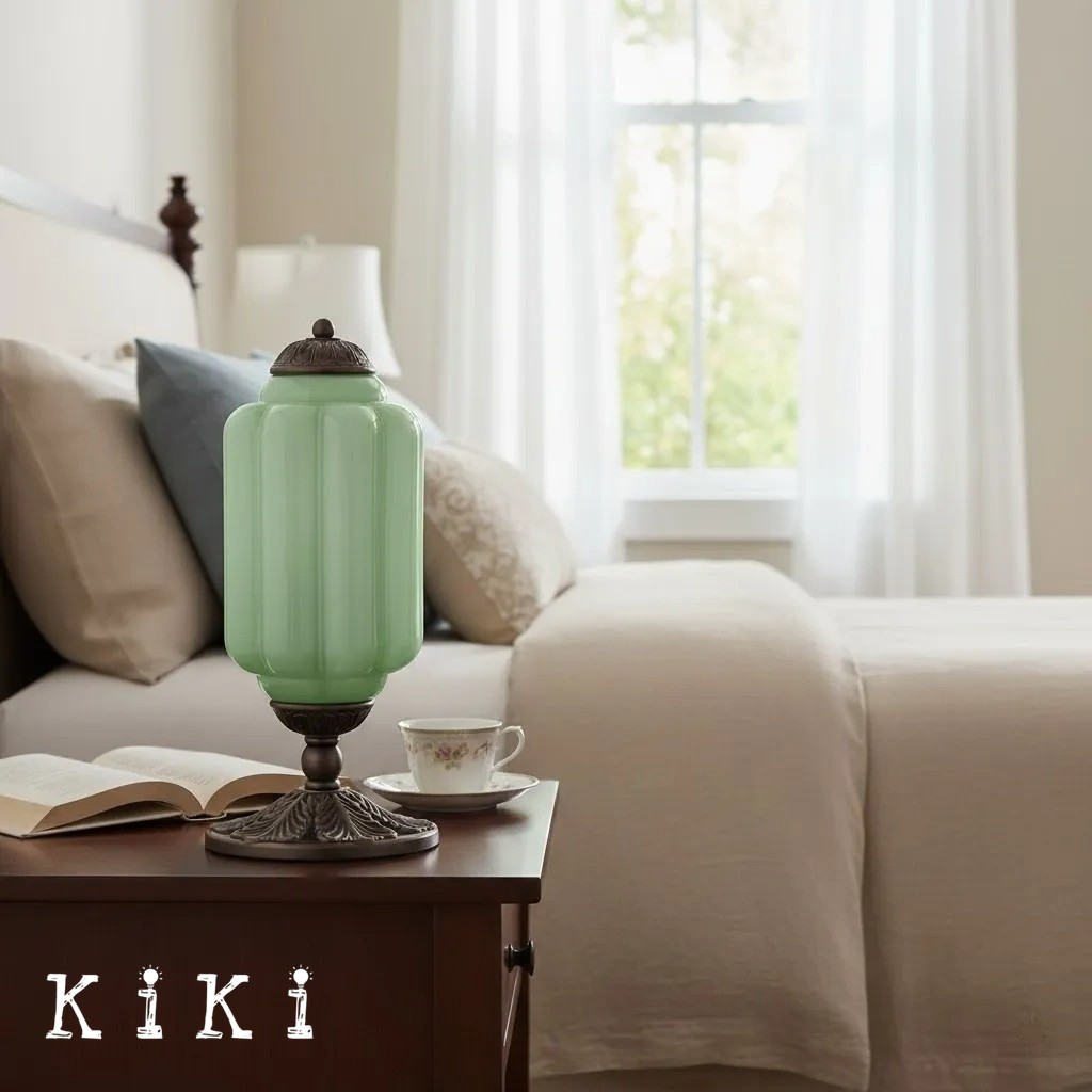 Classic Eloise Glass Table Lamp – Vintage Bedside and Ambient Lighting K885