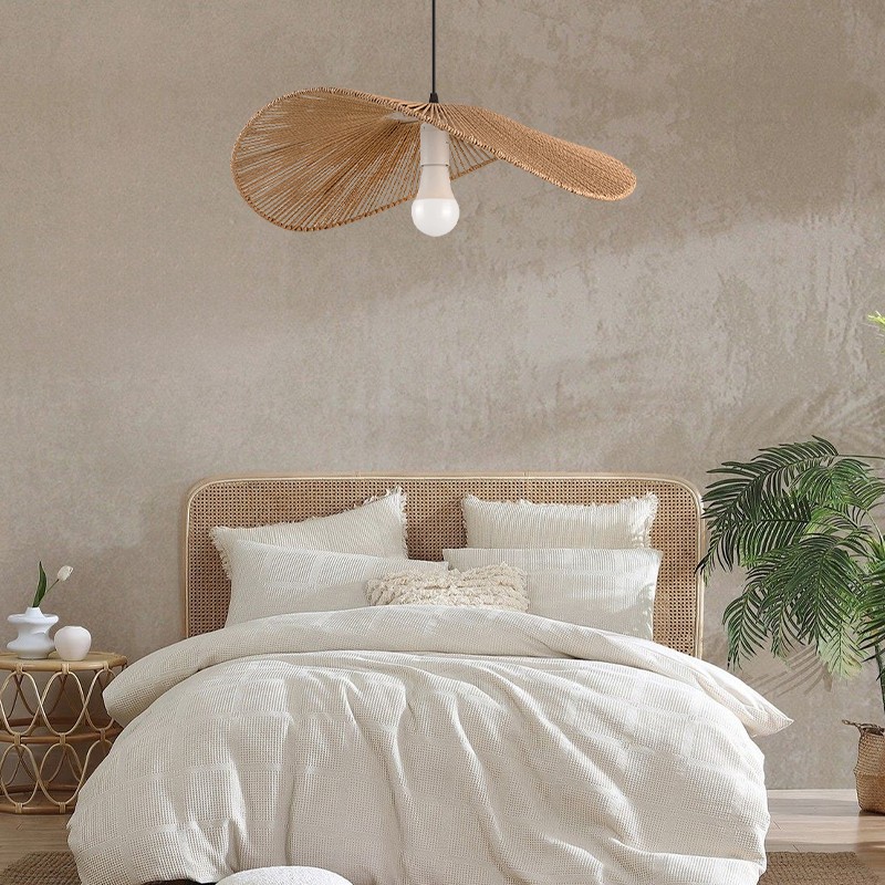 Wabi Sabi Straw Hat Rattan Pendant Light K70