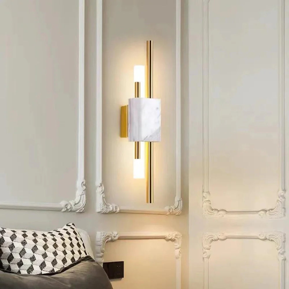 Refined Radiance Marble Accents Wall Light D787