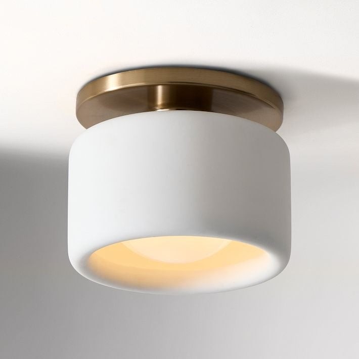 Cerova Modern Porcelain Flush Mount Ceiling Light– Elegant Ivory Shade K1373