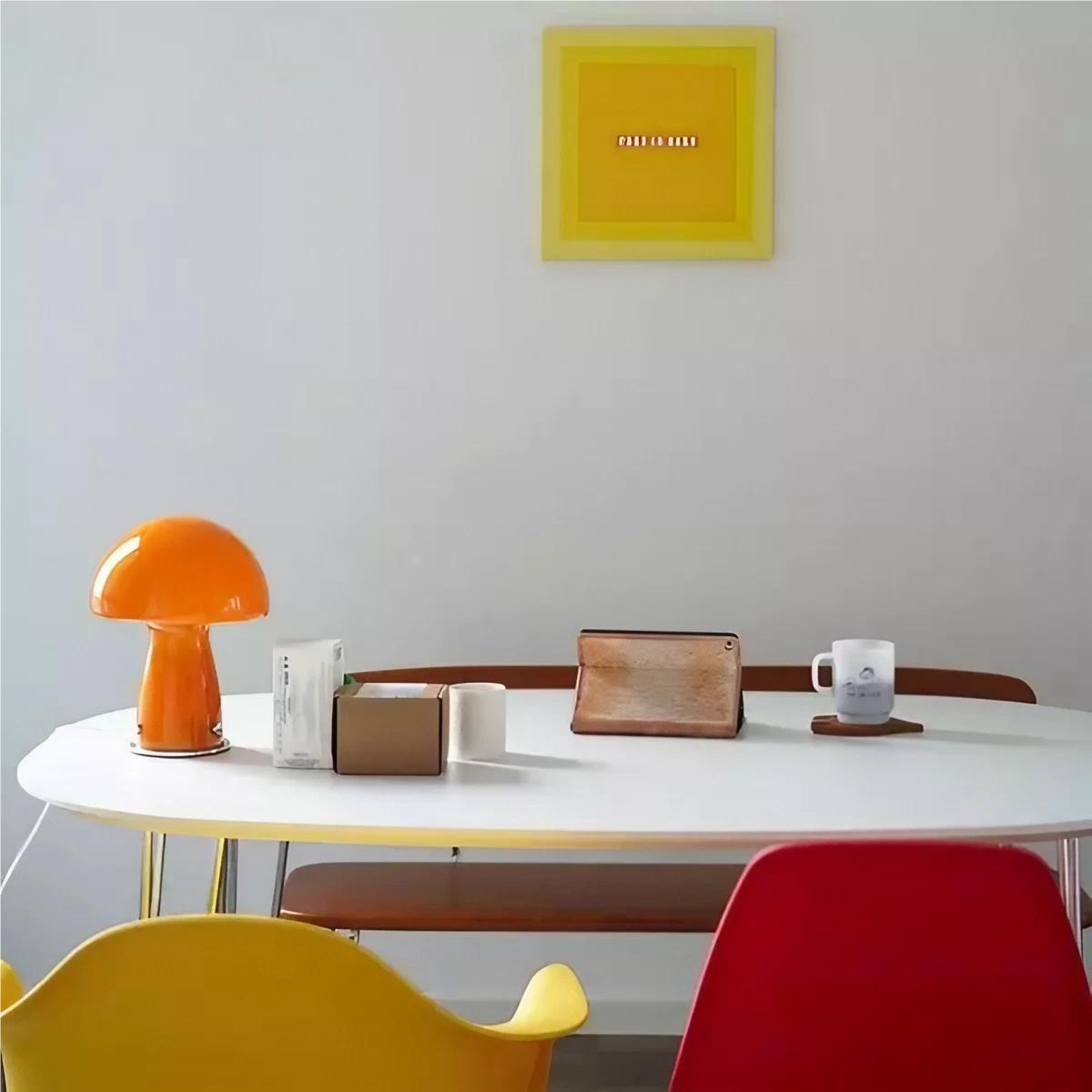 Modern Bauhaus Glass Mushroom Table Lamp K60