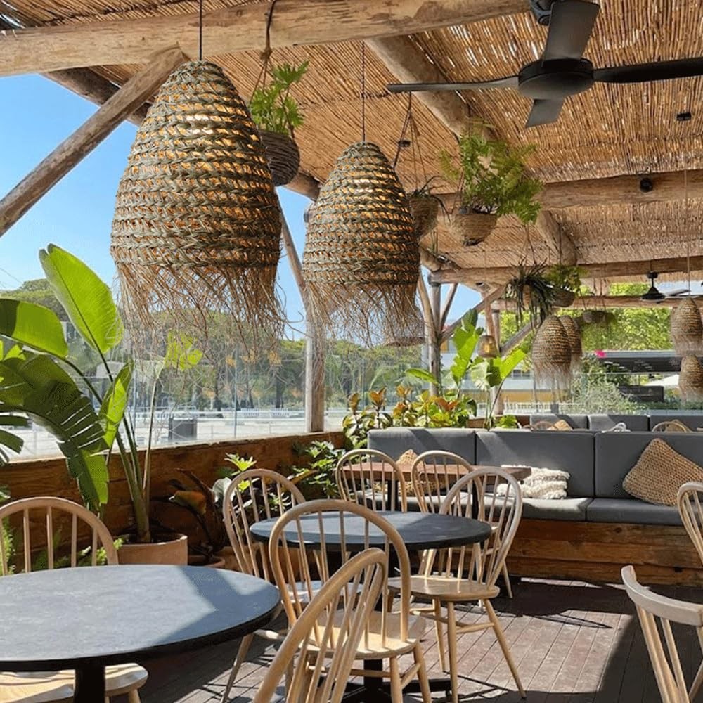 Farmhouse Creative Rattan Woven Pendant Lamp K213