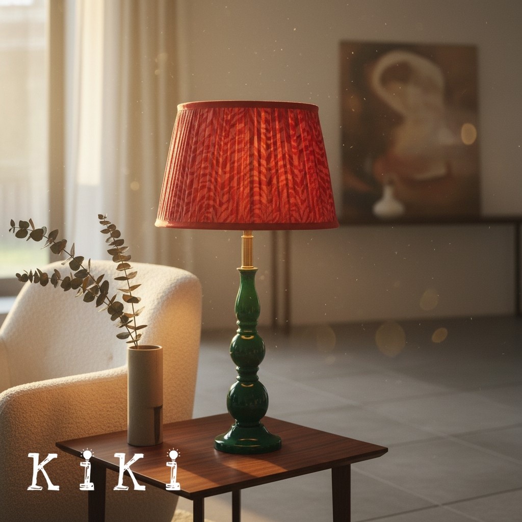 Grainora Wooden Base Fabric Shade Table Lamp - Modern Style for Living Room and Bedroom K2145