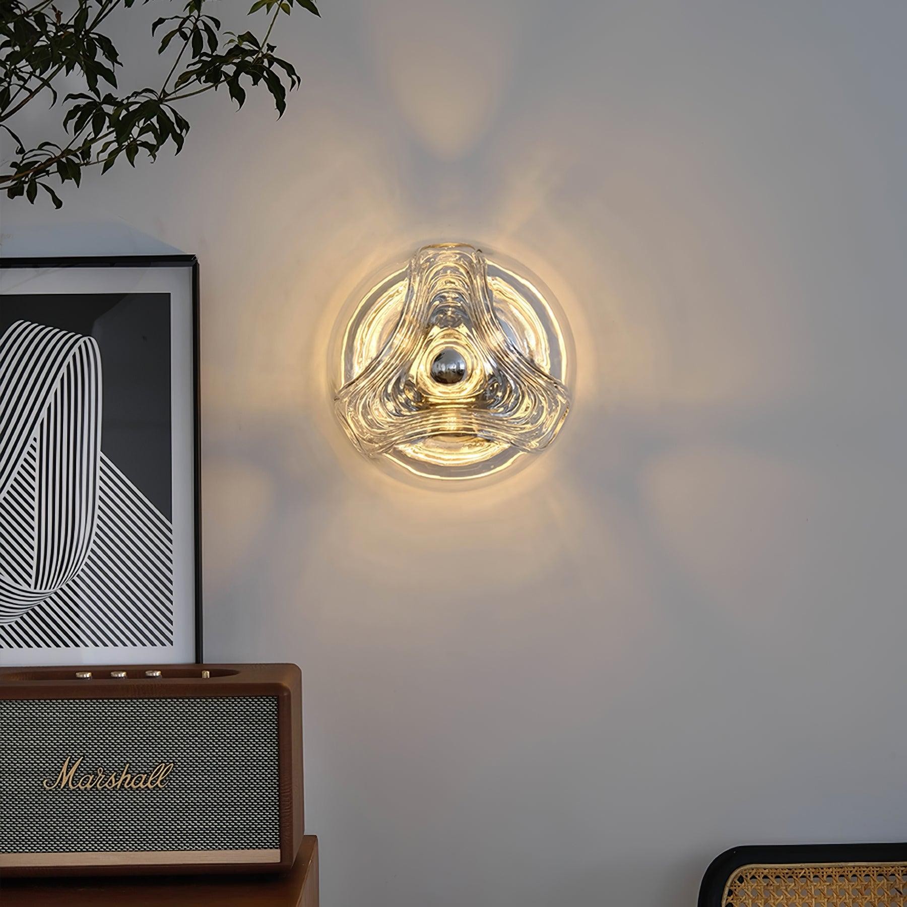 Bauhaus Stripe Glass Irregular Round Wall Light K186