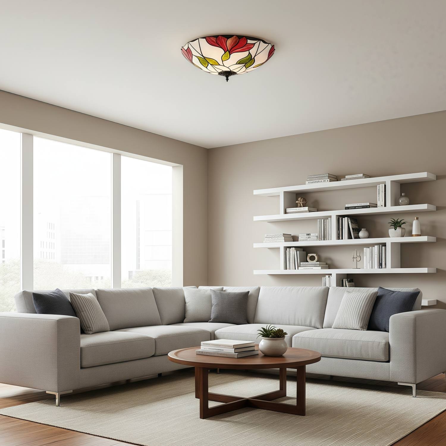 TF Botanica Floral Glass Ceiling & Pendant Lighting - Art Glass Style Fixture for Rooms K1942