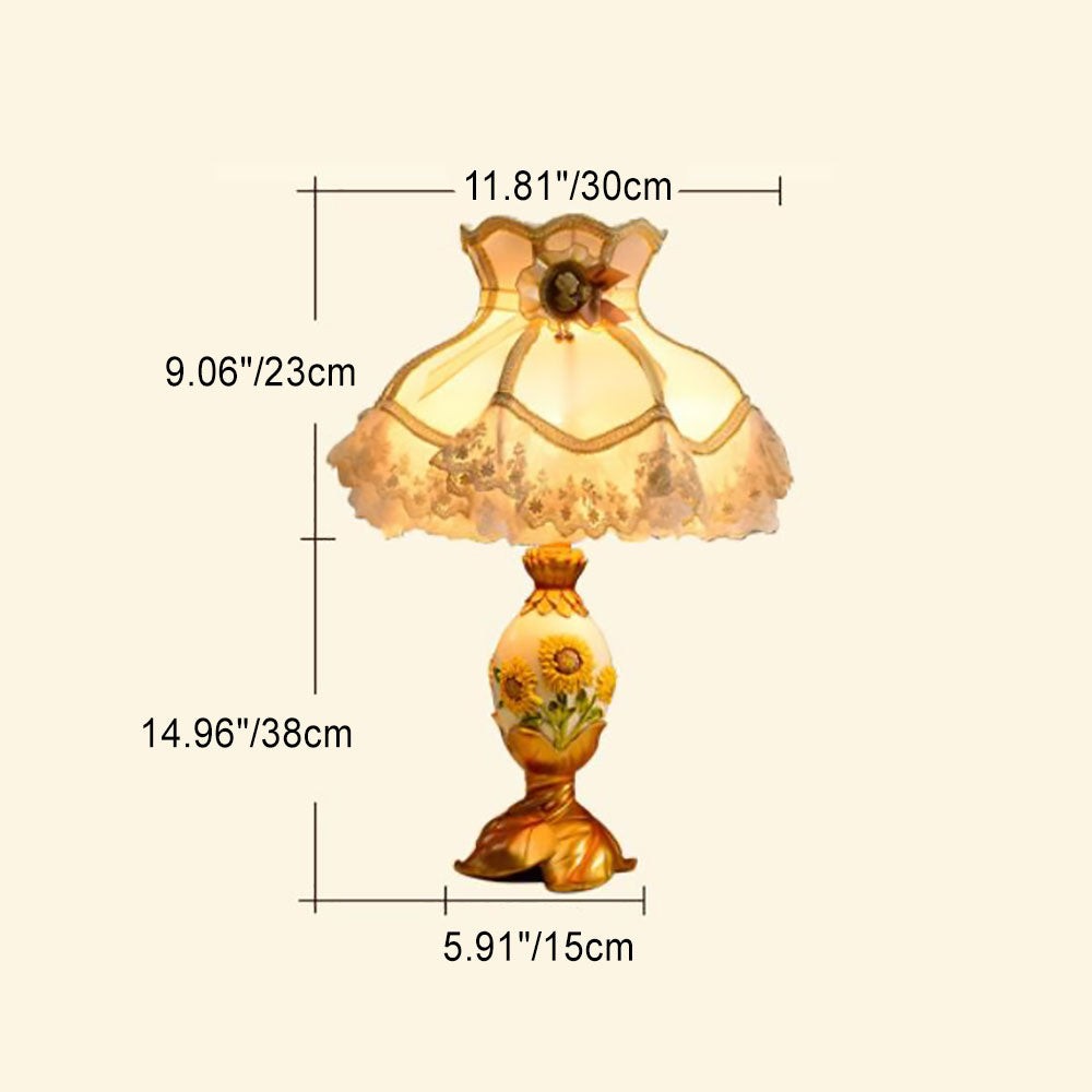 European Style Luxury Metal Sunflower Table Lamp K713