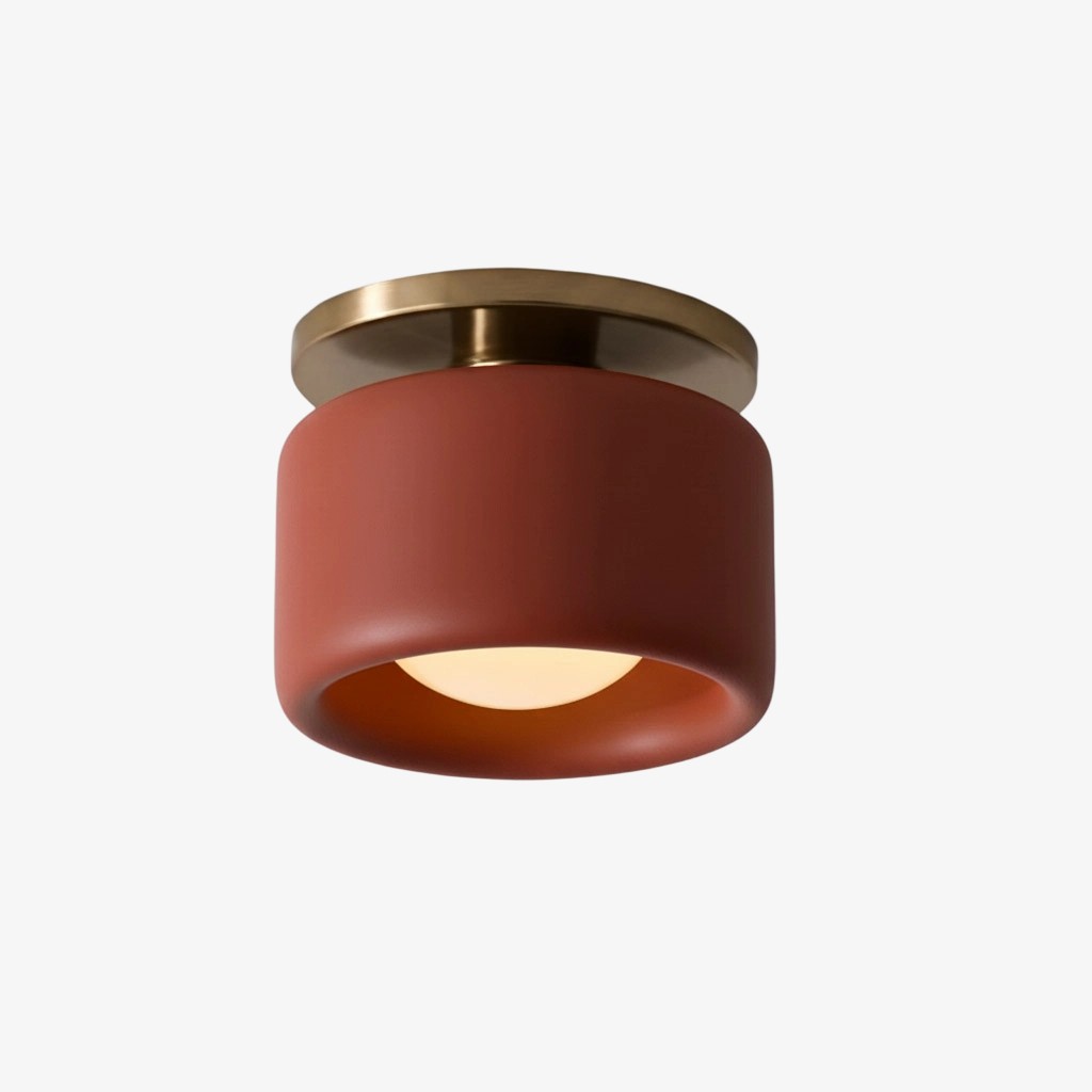 Cerova Modern Porcelain Flush Mount Ceiling Light– Elegant Ivory Shade K1373
