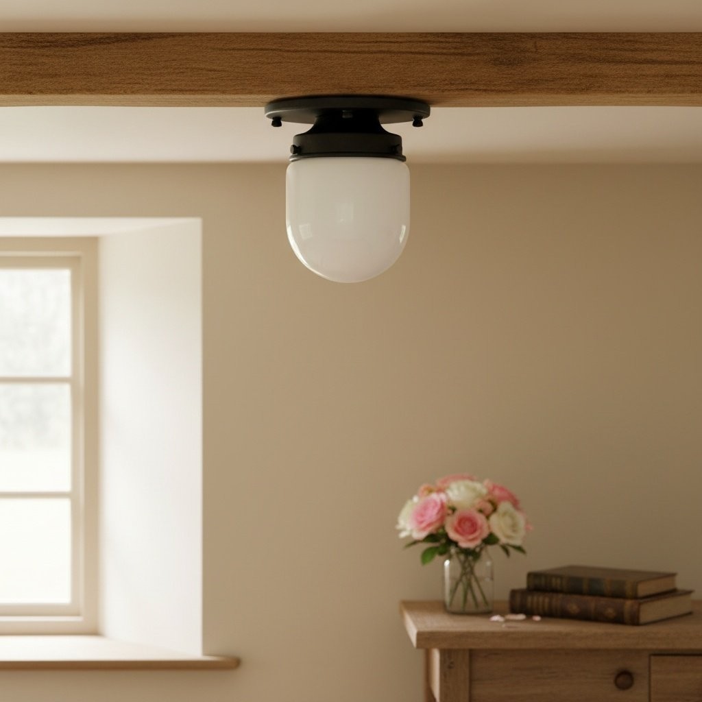 Opalume Glass Ceiling Light and Wall Light - Art Deco Small Globe Fixture for Entryway K1456
