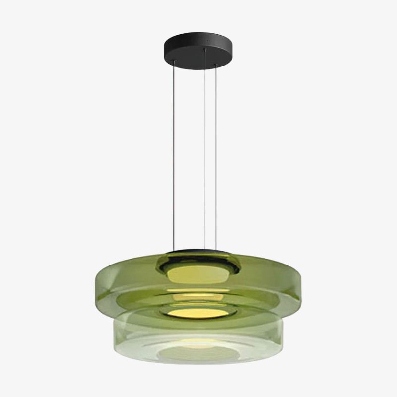 Nora Contemporary Multi-Layer Glass Pendant Lamp - Adjustable Hanging Light for Living Room or Kitchen Island K1697