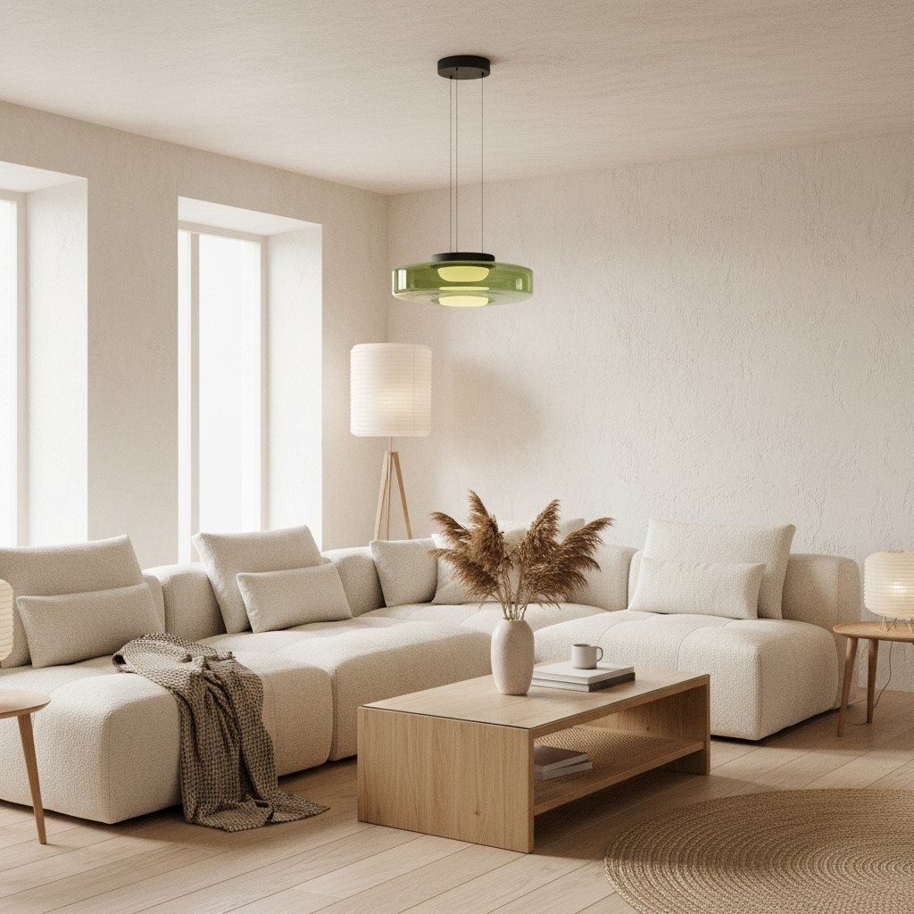 Nora Contemporary Multi-Layer Glass Pendant Lamp - Adjustable Hanging Light for Living Room or Kitchen Island K1697