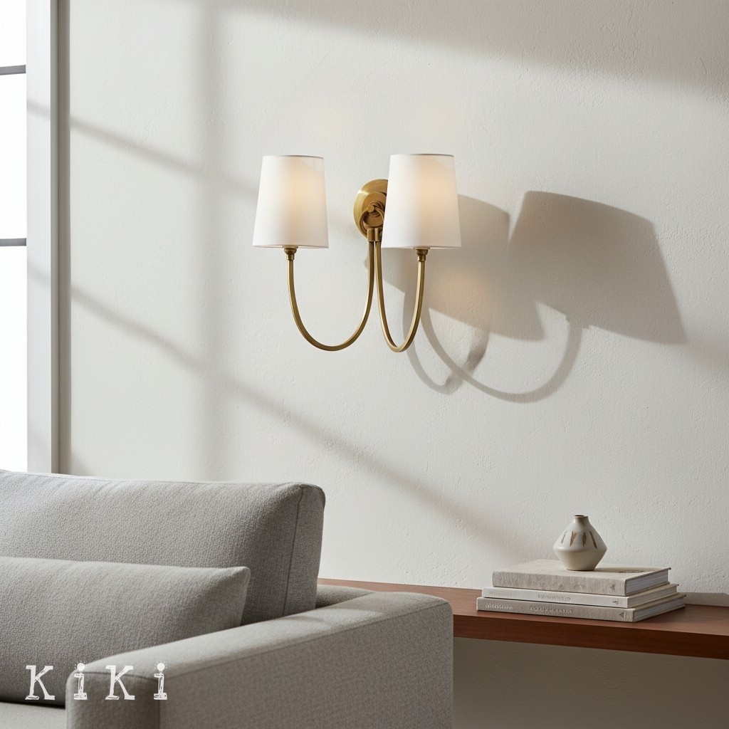 Roven Modern Classic Wall Sconce - Curved Design Double Light for Bedroom Use K1699