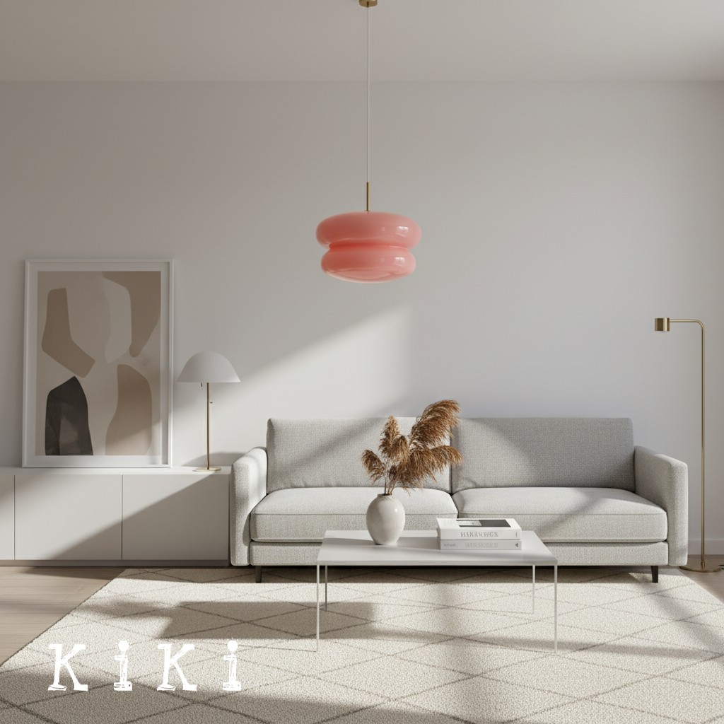 Orra Modern Opal Shade Pendant Lamp – Minimalist Glass Hanging Light For Kitchen or Bedroom K1427