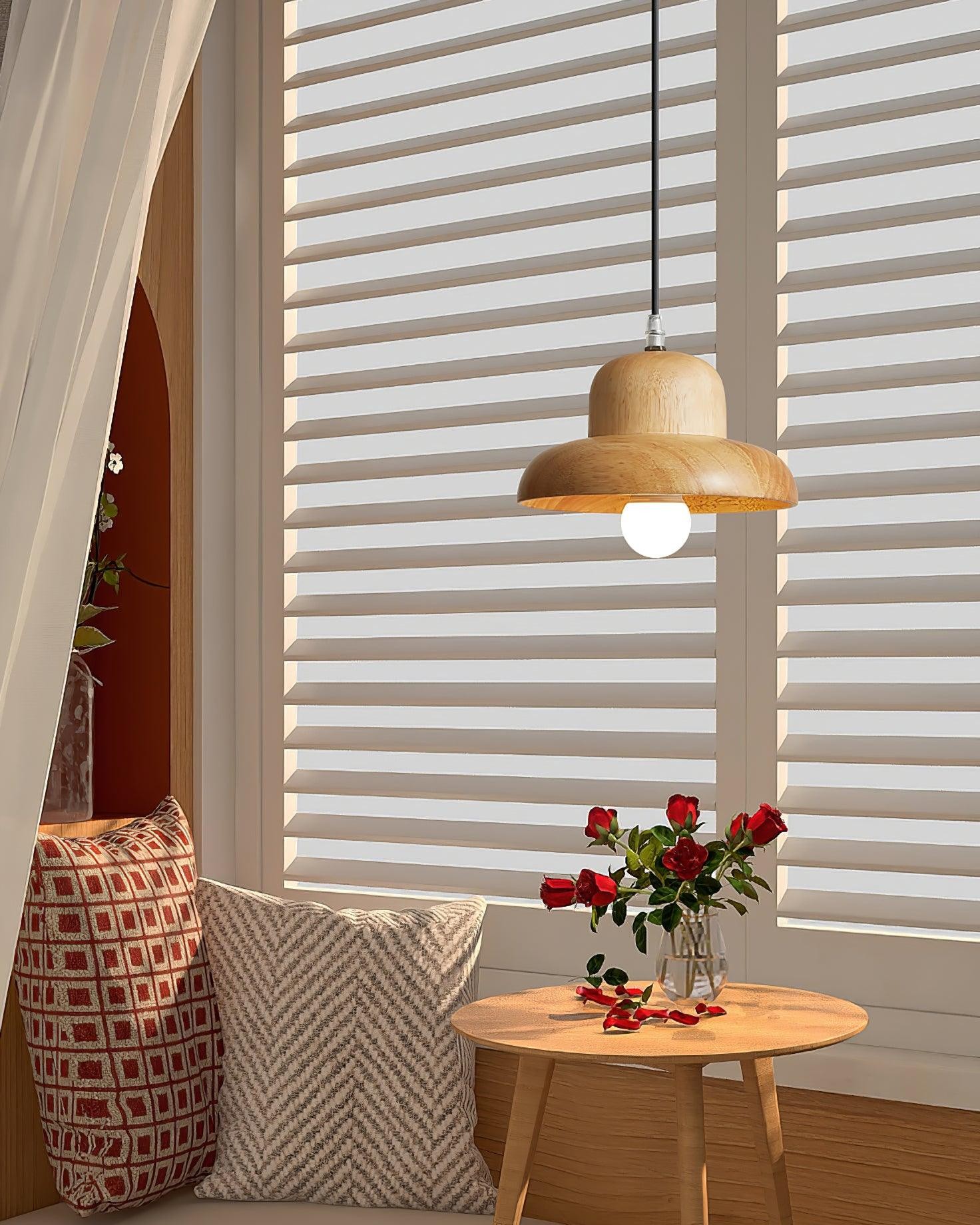 Wood Hat Pendant Lamp K777