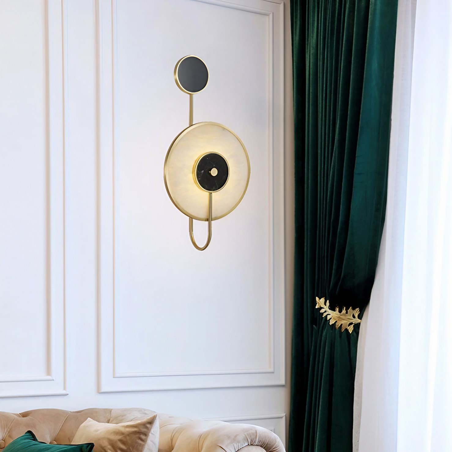Modern Circle Marble Wall Sconce For Bedroom K808