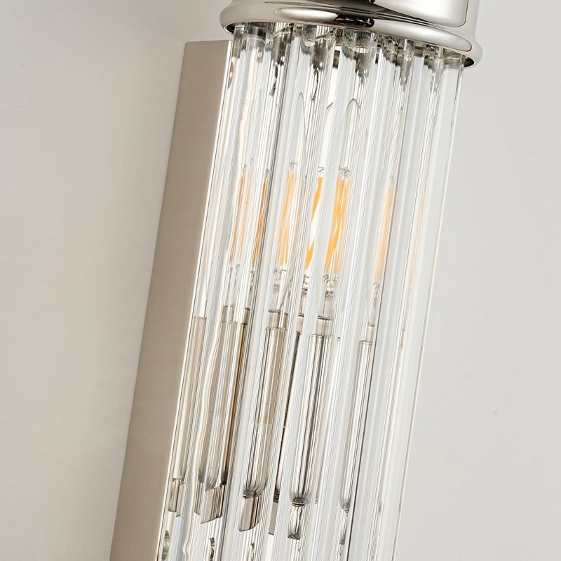 Bravira Ribbed Cylindrical Glass Wall Sconce - Wall Light for Hallway and Living Room K2255