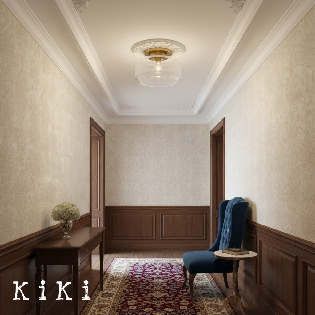Ulavione Elegant Clear Glass Ceiling Light - Classic Ceiling Fixture for Living Room K2230