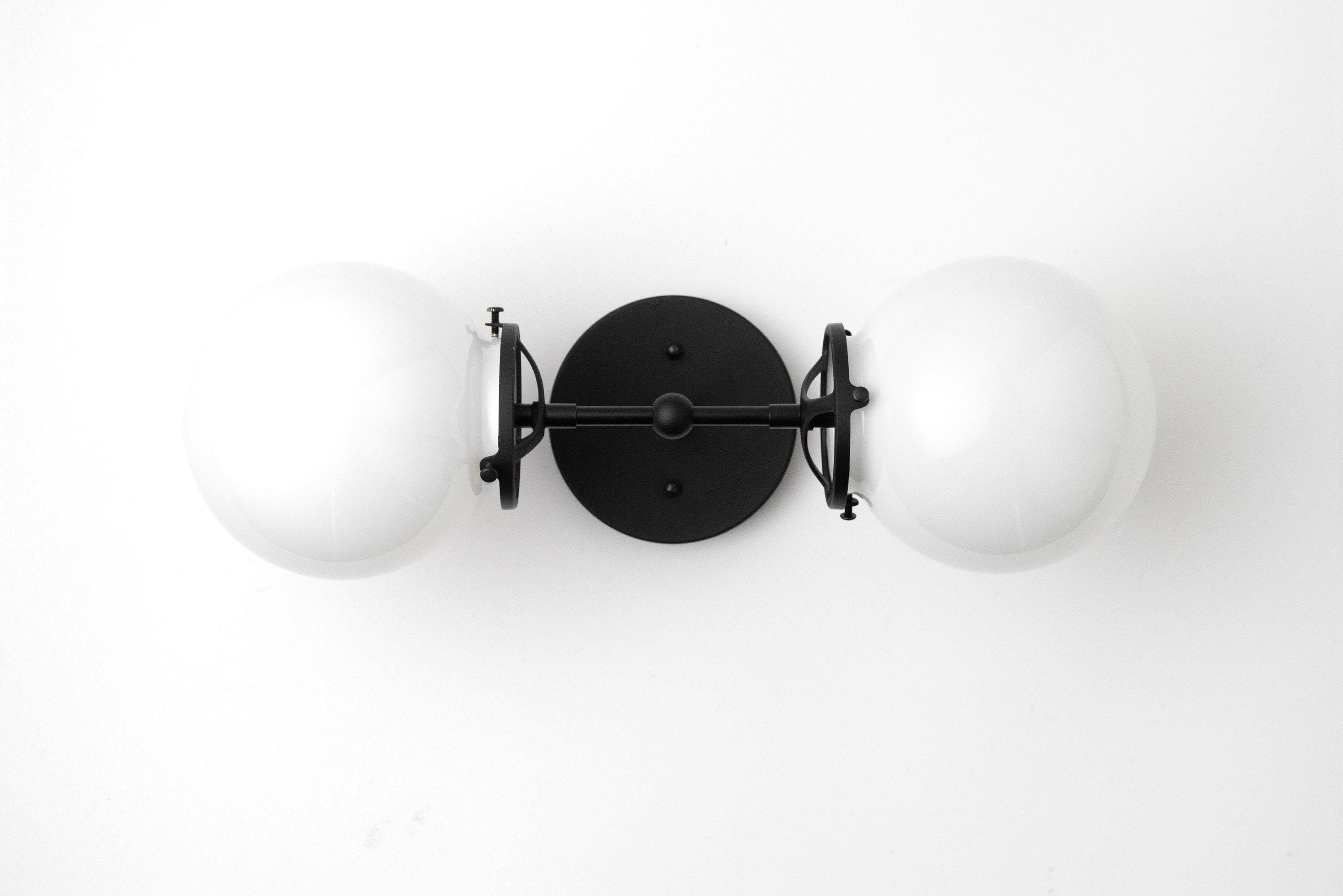 Lumio Globe Art Deco Vanity Light -  Opal Globe Bathroom Sconce K1444