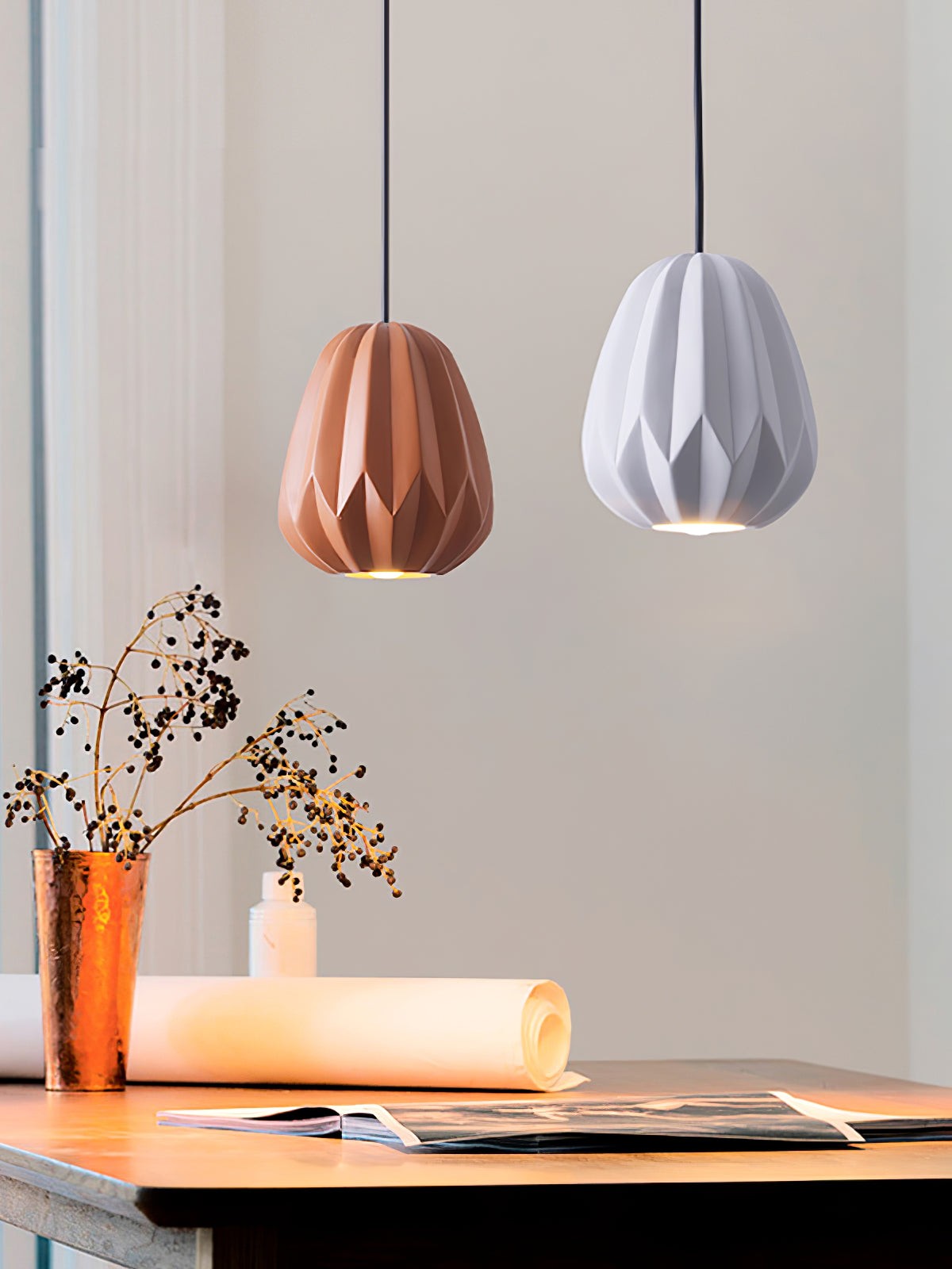 Papaya Resin Pendant Lamp K1064