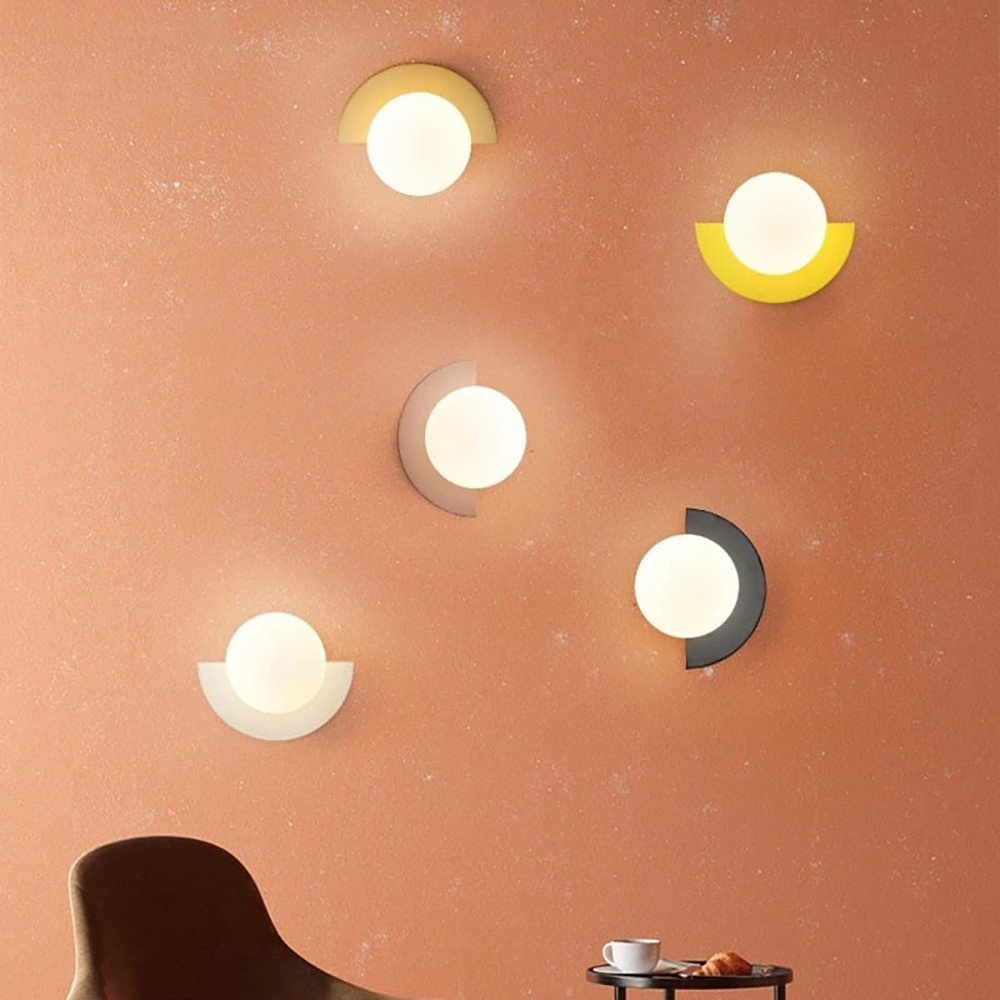 Nordic Candy Glass Orb Wall Lamp - Modern Colorful Sconce for Bedroom and Living Room K167