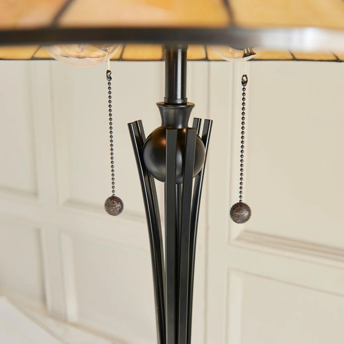 TF Dark Star Tiffany Art Glass Floor Lamp - Vintage-Inspired Metal Base Accent Lighting K1845
