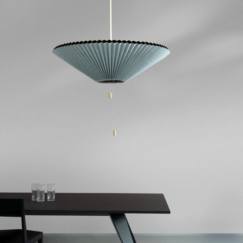 Retractable Pleated Pendant Light - Retro Paper Pendant Lamp for Dining Room K798