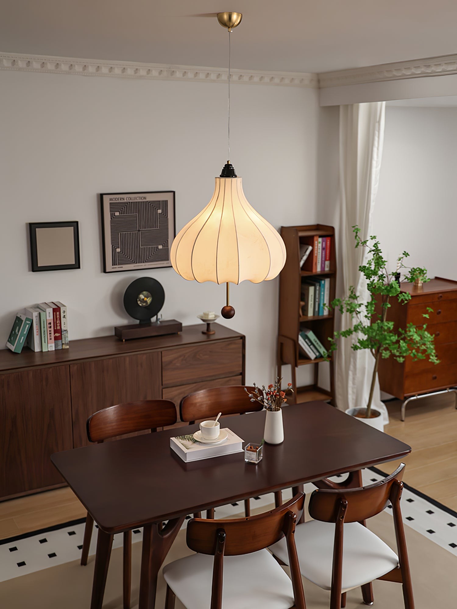 Retro Chestnut Fabric Pendant Light K318