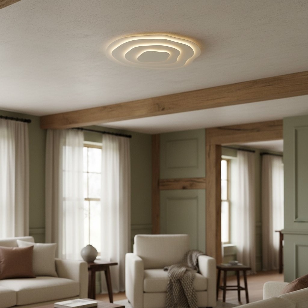Aeris Mimir Wave-Form Acrylic Ceiling Light Modern Minimalist Surface Mount Lamp Living Room & Bedroom K1771