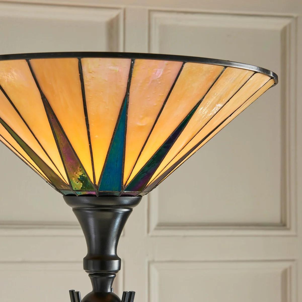 TF Dark Star Stained Glass Star Pattern Floor Lamp - Tiffany Style Uplighter for Living Rooms K1998