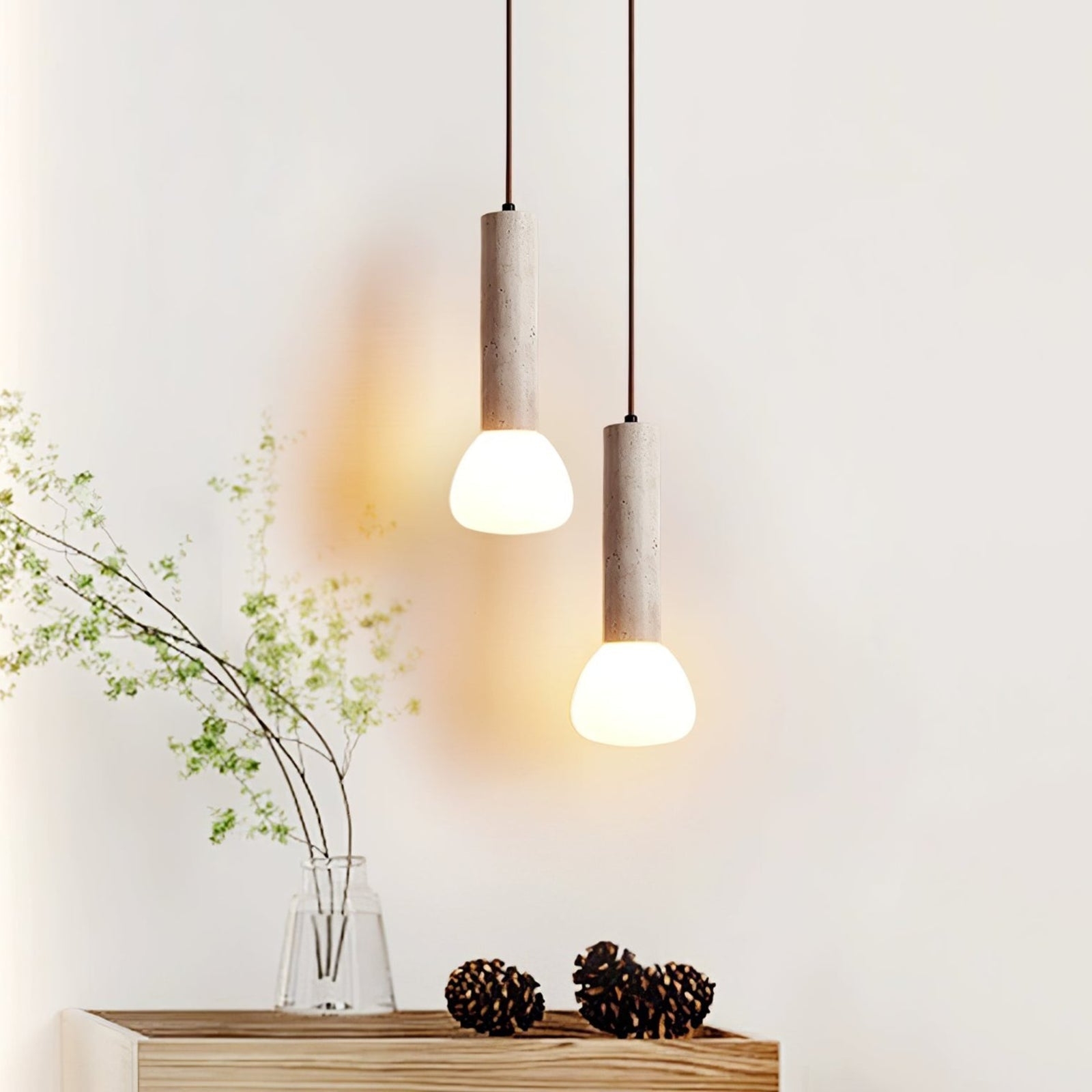 Elegant Travertine Cream Style Pendant Light D920