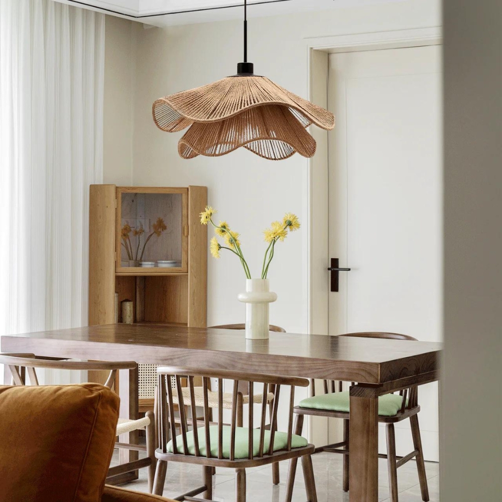 Cape Points Boho Natural Jute Fiber Pendant Light D838