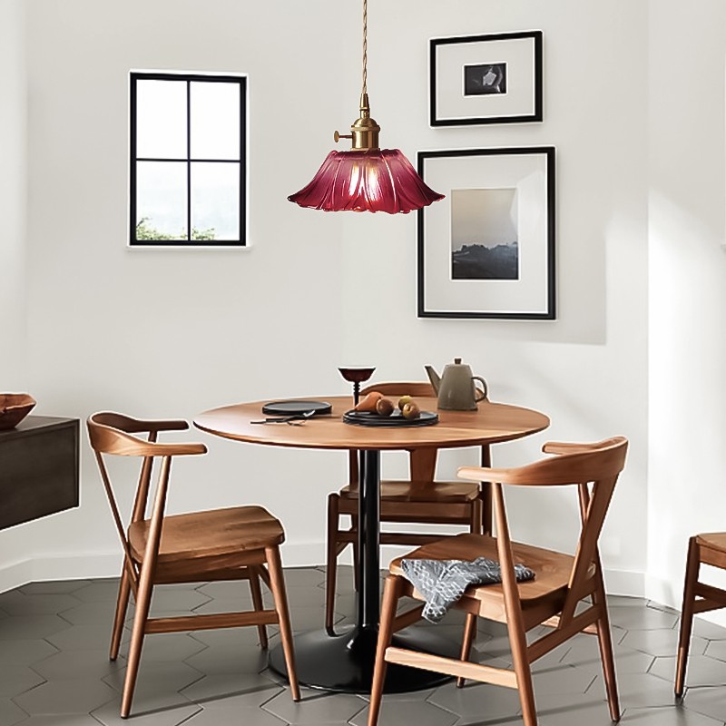 Lotus Retro Glass Pendant Light For Kitchen
