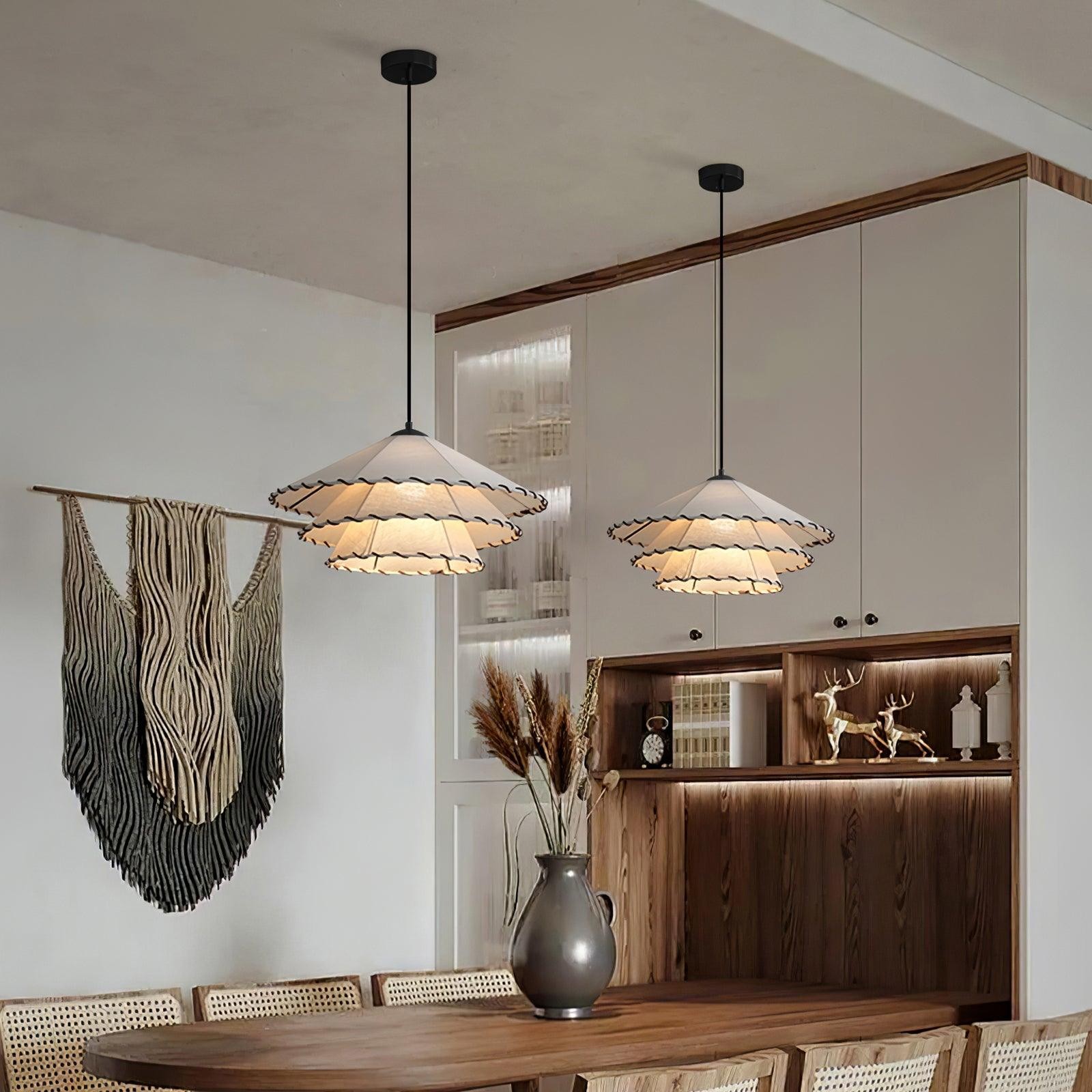 Vinatge Lotus Leaf Fabric Pendant Light K572