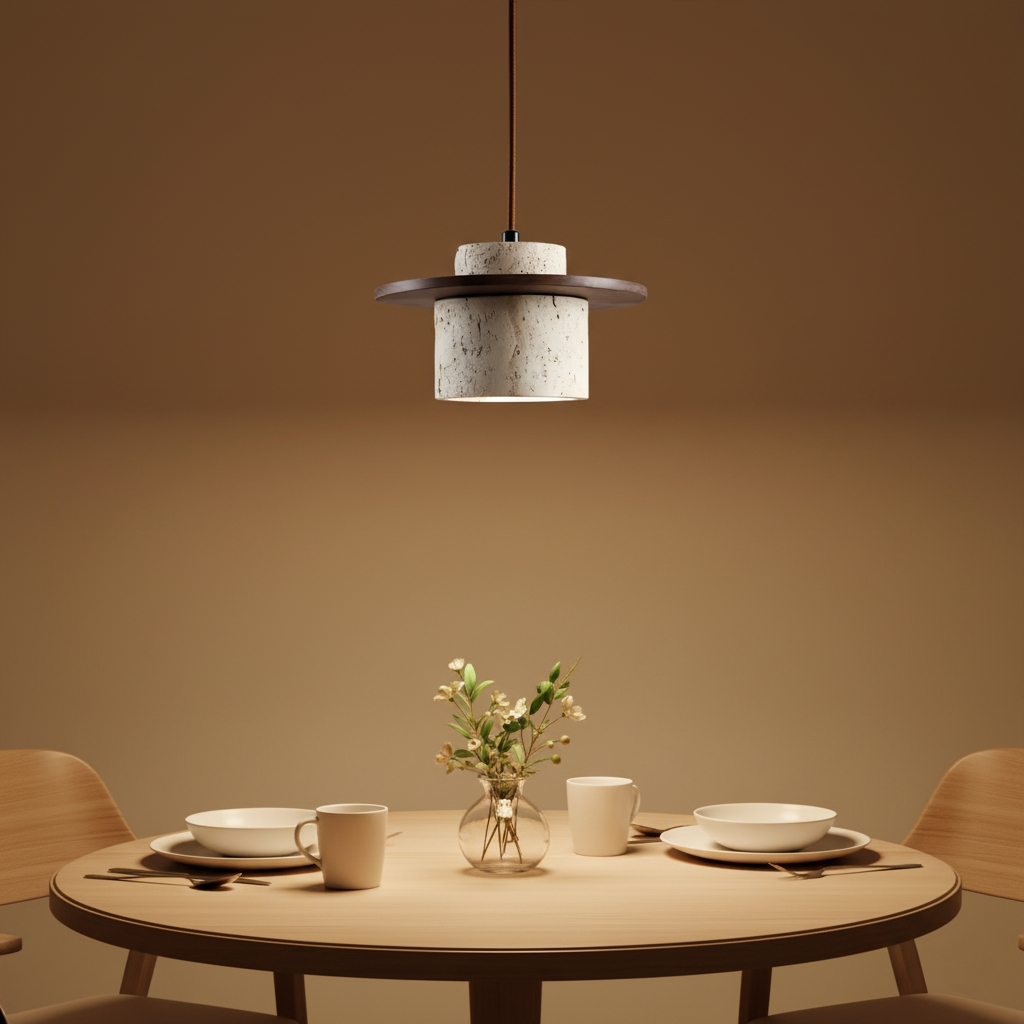 Japanese Style Vintage Travertine Pendant Light D915