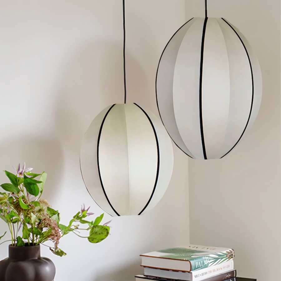 Ribbon Fabric Pendant Light – Elegant Lantern Light for Dining & Living K173