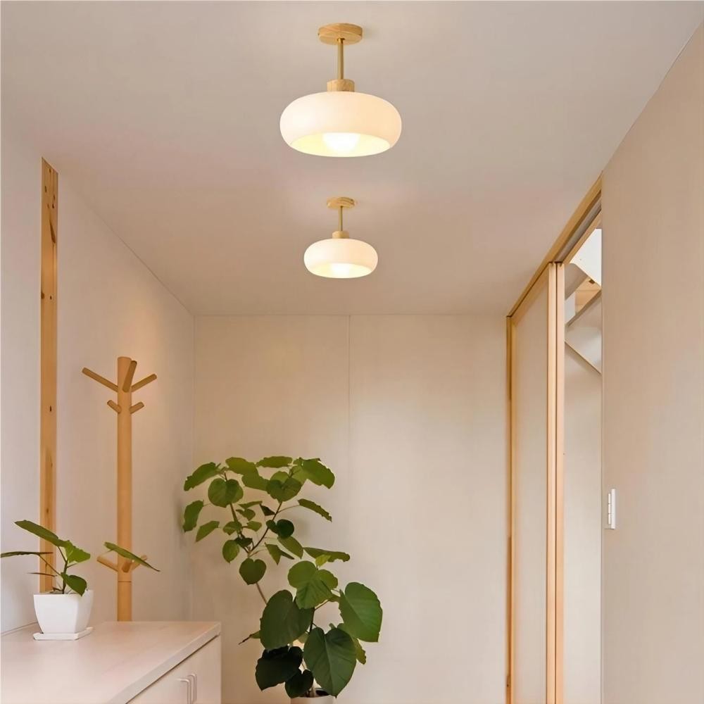 Vintage Bauhaus Style Glass Ceiling Light K56