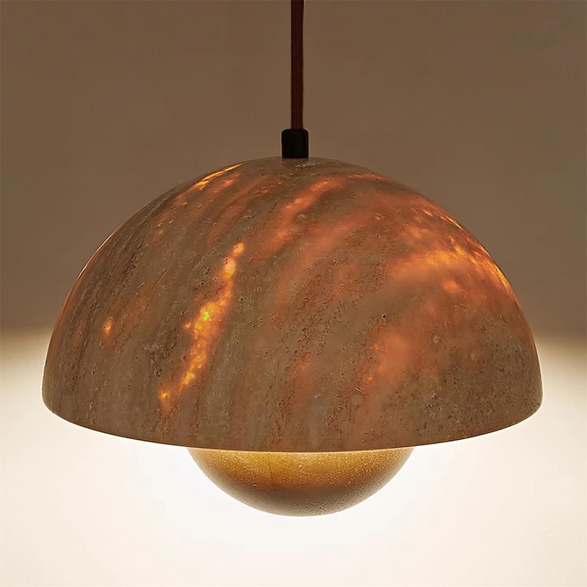 Natural Travertine Flower Bud Design Pendant Lamp K884