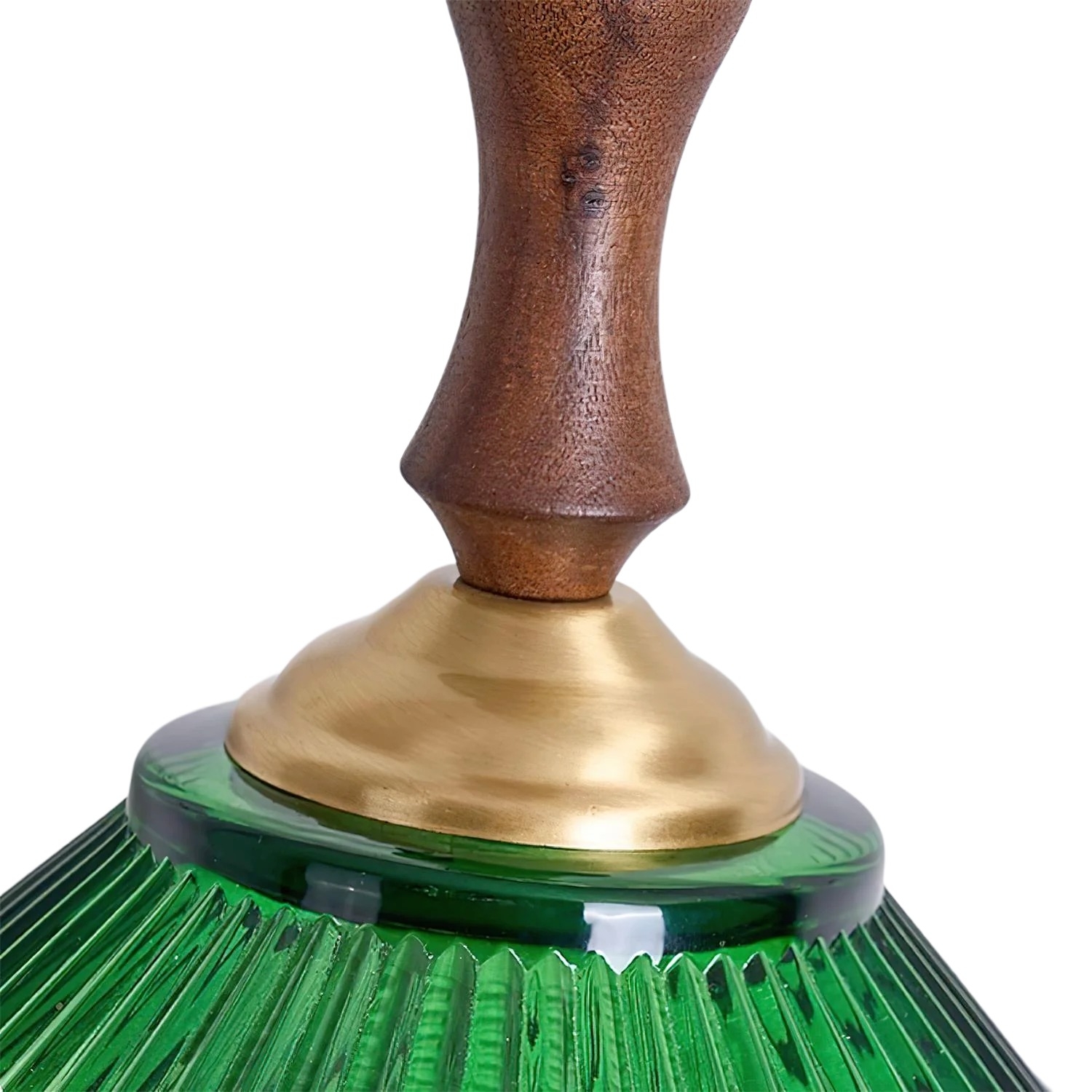 Elunaris Vintage Trumpet Shape Pendant Light with Green Glass Shade for Dining Room K2274