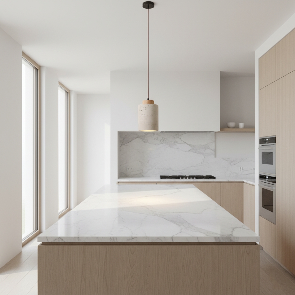 Nordic Travertine Clear Minimalist Pendant Light D914