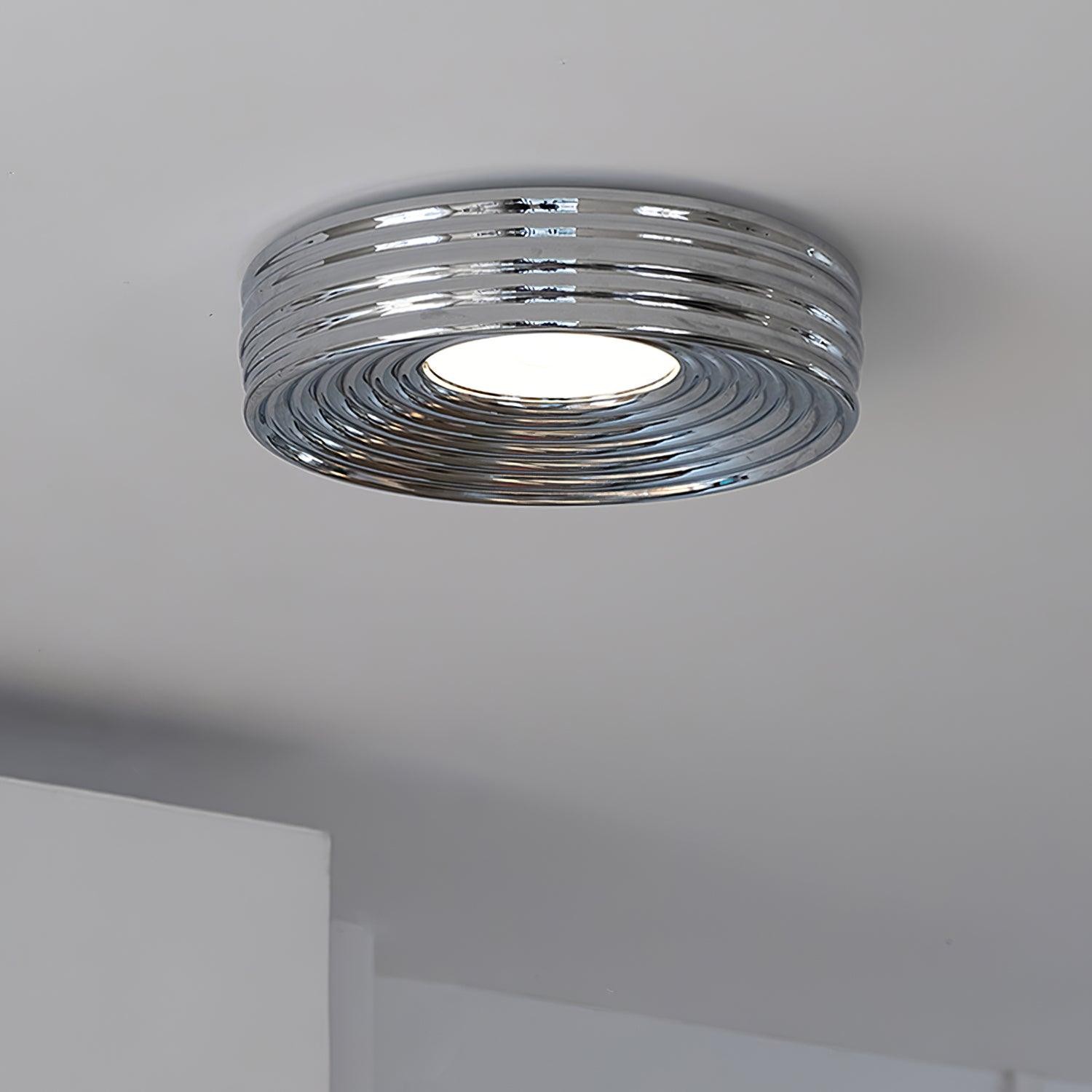 Cream Ribbed Three-color Changing Ceiling Light K337