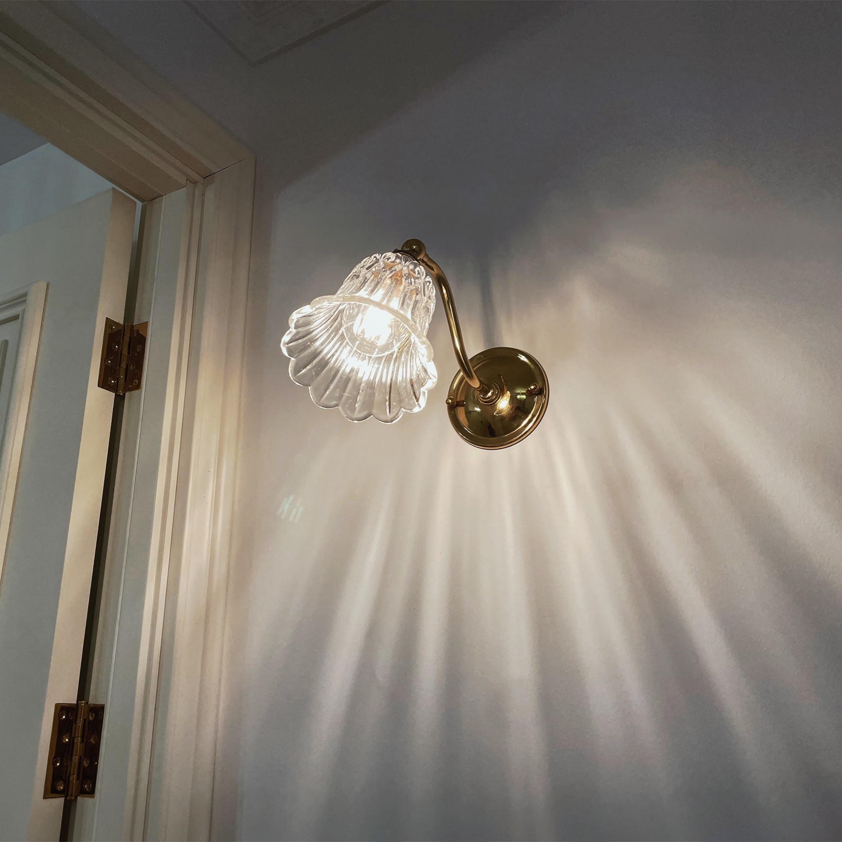 Retro Brass Glass Wall Lamp