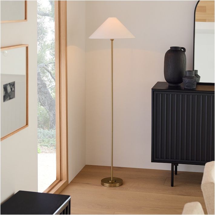 Diora Table & Floor Lamp - Linen Shade Modern Linear Style Sophisticated Accent K1168